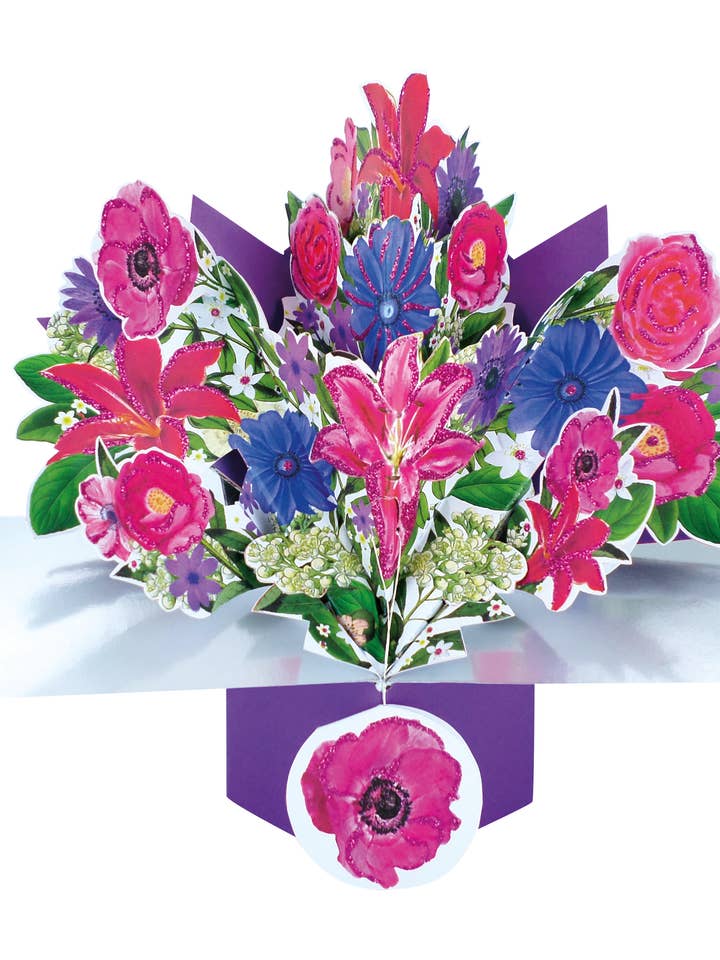 Flores Lírias - Cartão Pop-Up Saudação - Segunda Natureza por atacado de Second Nature Ltd