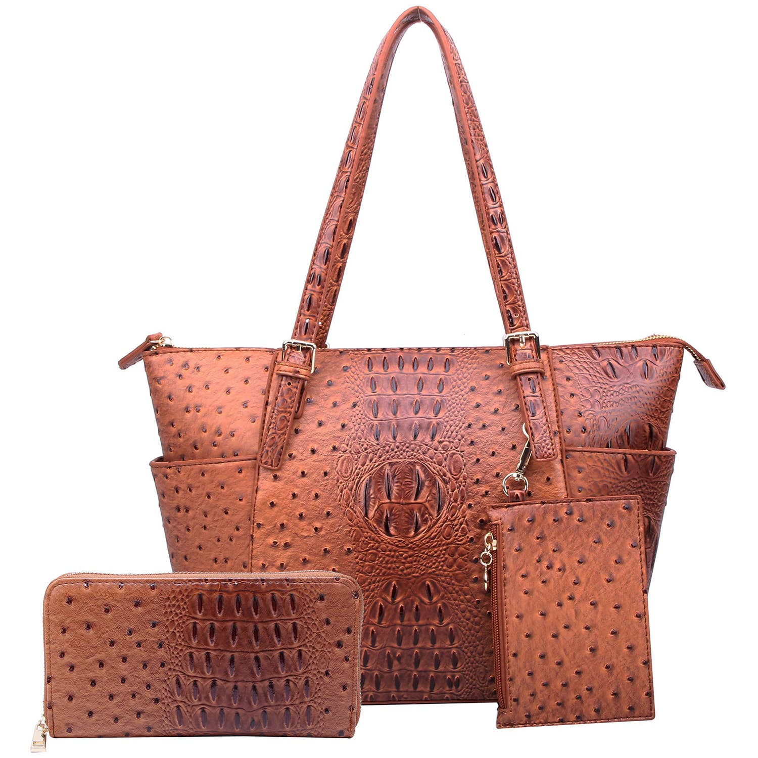 M&M HANDBAGS, LLC. - Wholesale Tote Bag - Women's - OS1009W Ostrich Croc 2-in-1 Shop
8