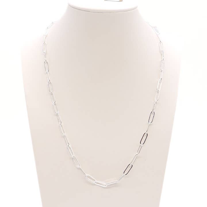 The Charm Bar Company – wholesale Link & chain necklace – Silver Ashley Necklace0
