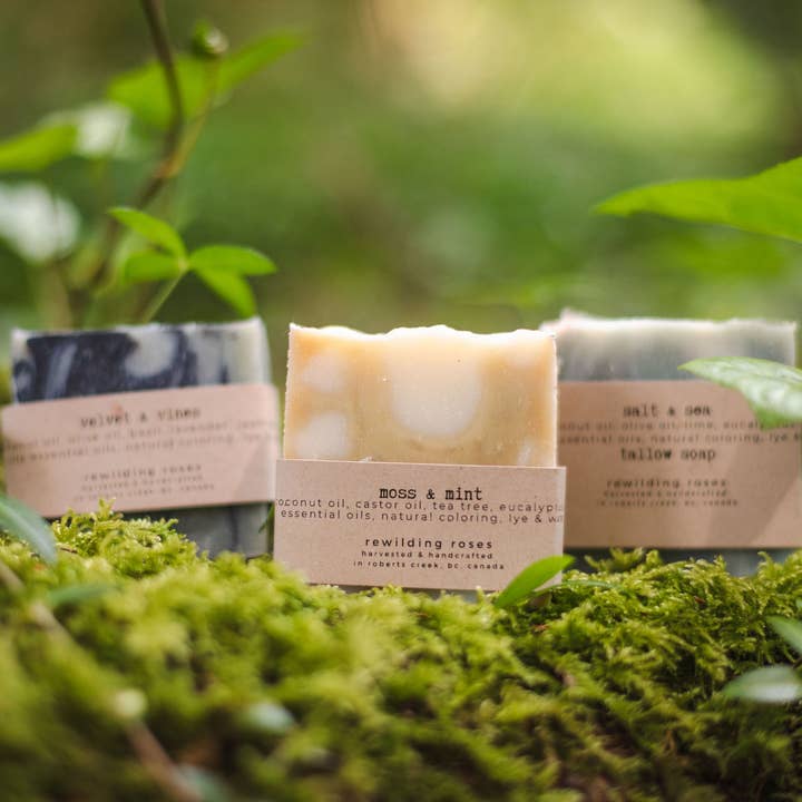 Moss & Mint Soap for wholesale by Rewilding Roses