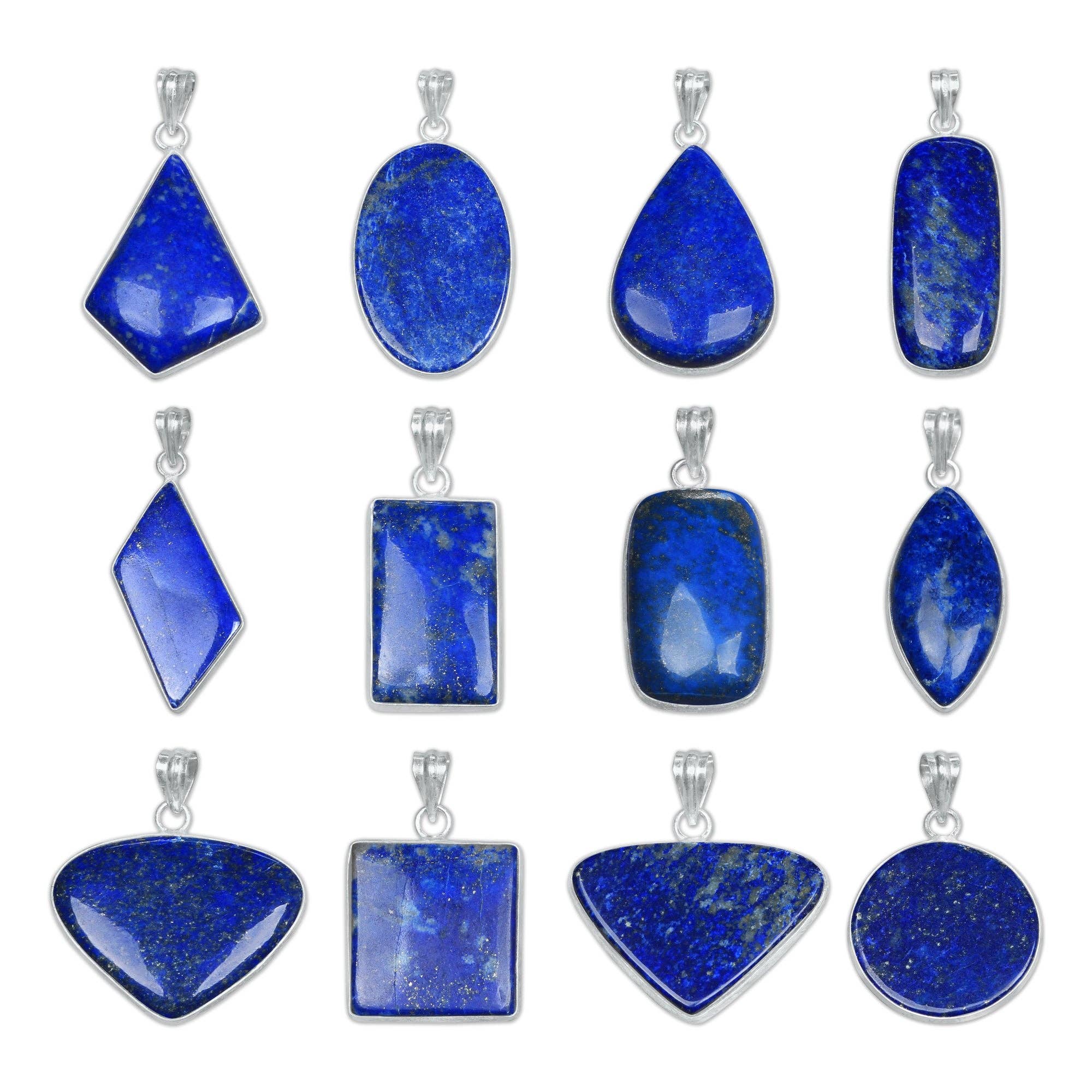 Handmade Jewels - Wholesale Individual Charm/Pendant - Lapis Lazuli Minimalist Pendants -  Handmade, Silver-Plated, Wholesale0