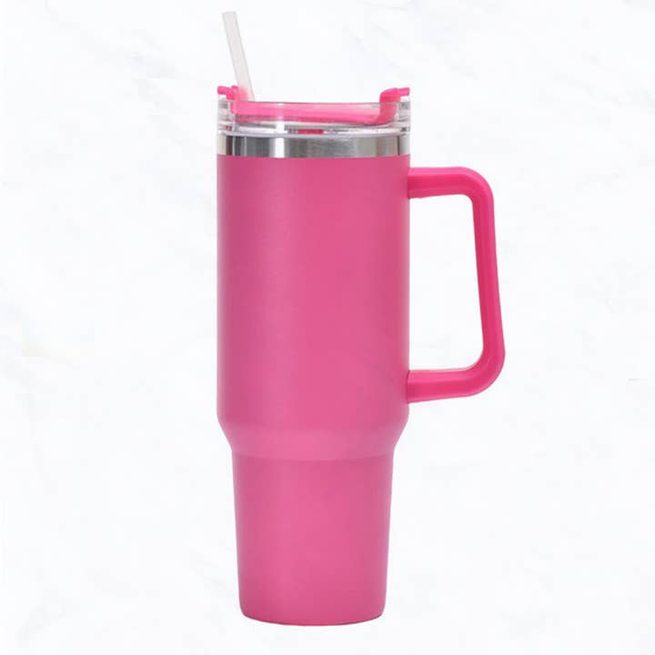 Suzie Q USA – wholesale Insulated mug/tumbler – 40 oz, Stainless Steel Tumbler with Handle, Straws Include