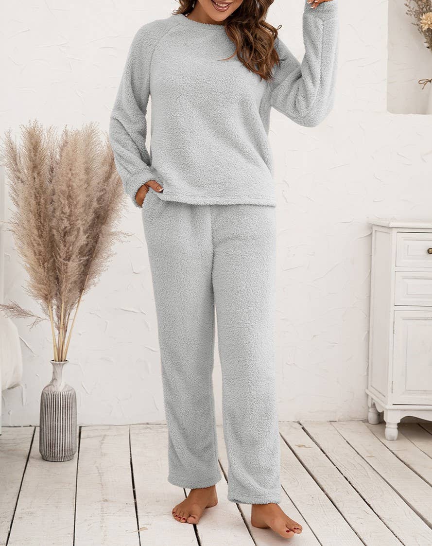 HIDDENBRAND - Wholesale Lounge Set - Women's - Loungewear Double-Sided Plush Two-Piece Set5