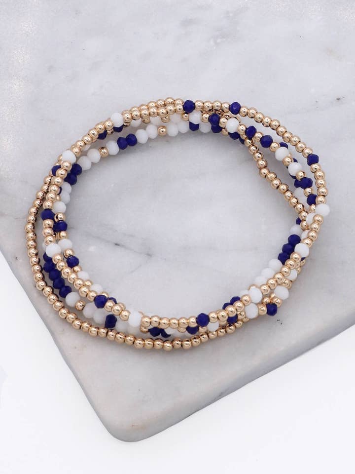 Blandade CCB Glas Pärlarmband i Stapel Stretch för wholesale av Mint & Shine