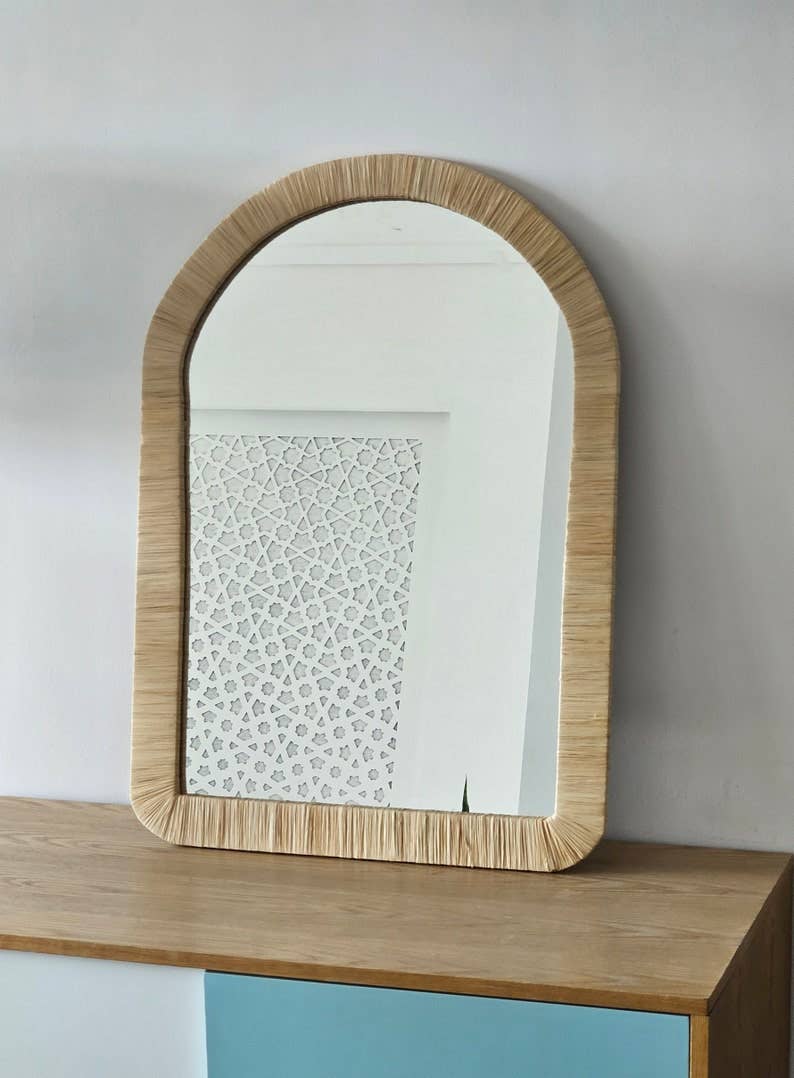 Melecraft - Wholesale Wall Mirror - Moroccan Raffia Mirror with Arch Design2
