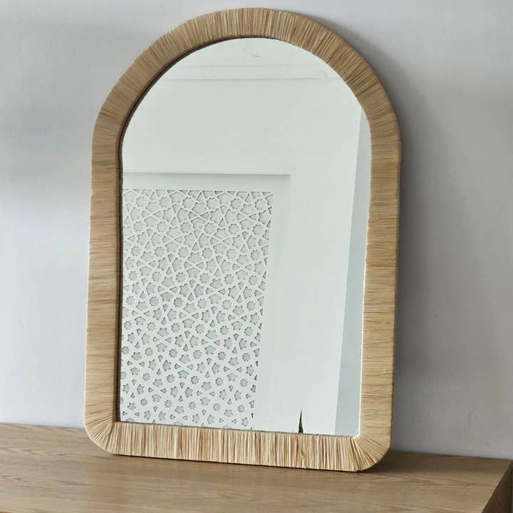 Melecraft - Wholesale Wall Mirror - Moroccan Raffia Mirror with Arch Design2