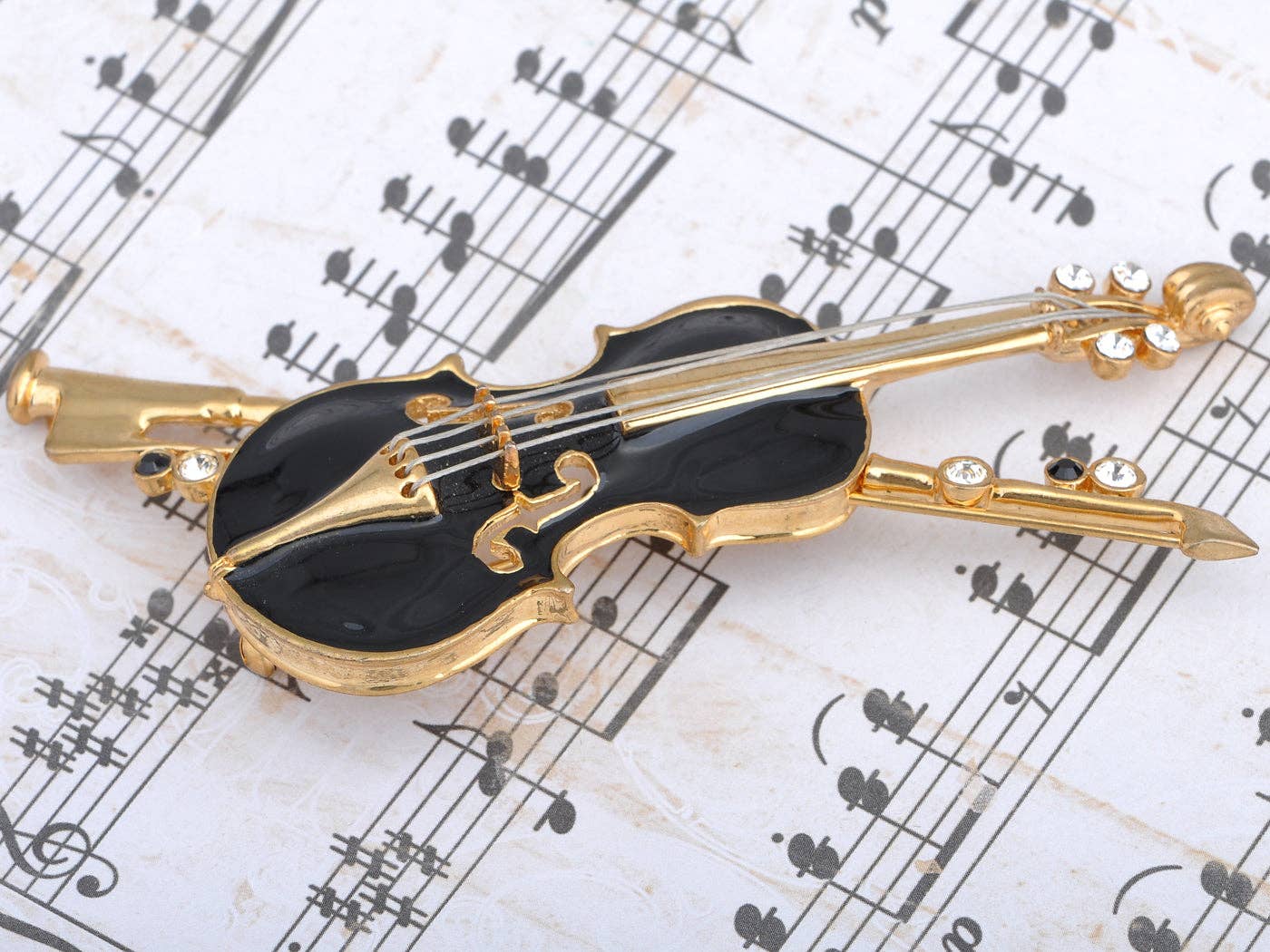 AK Brand - Wholesale Brooch - Violin Brooch Pin Enamel Bow Cello Fiddle Music Instrument4