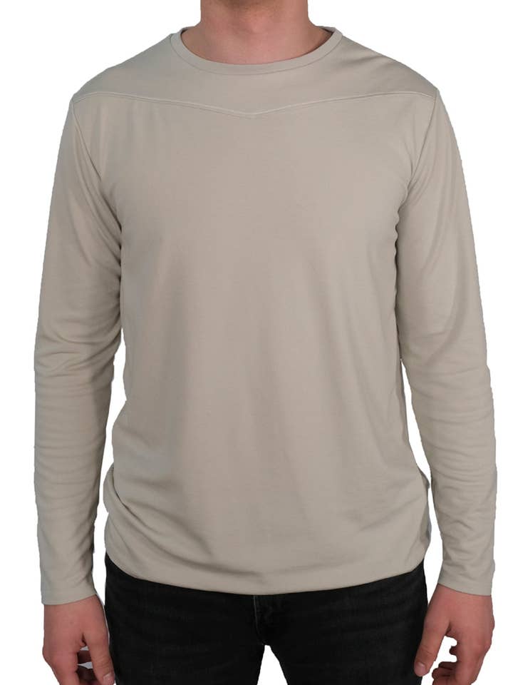 Langærmet Crew Collar (Lys Taupe) for engroshandel hos SpearPoint Apparel