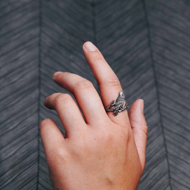 Nina Designs - Wholesale Cocktail/Statement Ring - Sterling Silver Raven Ring