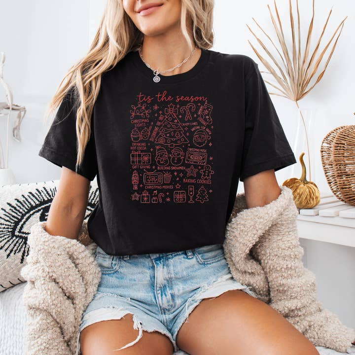 Sam & Seb Co. - Wholesale T-Shirt (Graphic) - Women's - Tis The Season Graphic Shirt or Sweater 1