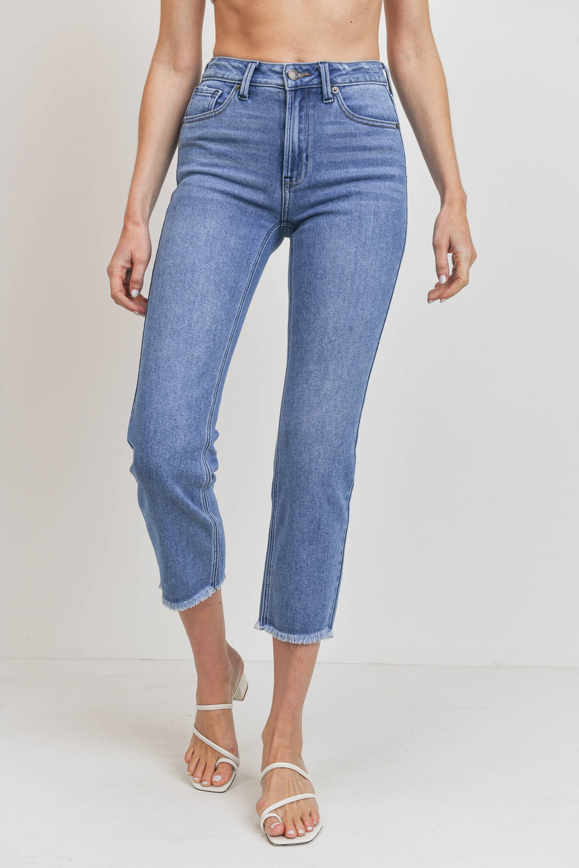 Just USA Jeans - Venta al por mayor Vaqueros - Mujer - JP177 - MED - Liso limpio con detalle de dobladillo0