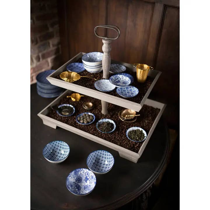 Wood Rectangle 2 Tier Tray for wholesale by Mothology Home