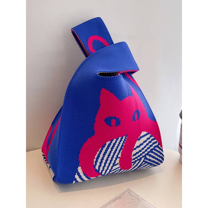 FurDecoration - Wholesale Tote Bag - Women's - Contrast Color Streamer Woven Bags Handbag