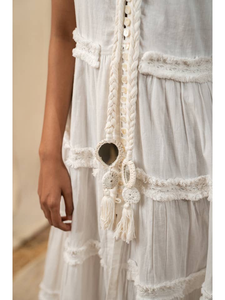Label Reyya - Wholesale Jurk - Dames - Gevlochten witte Maxi3