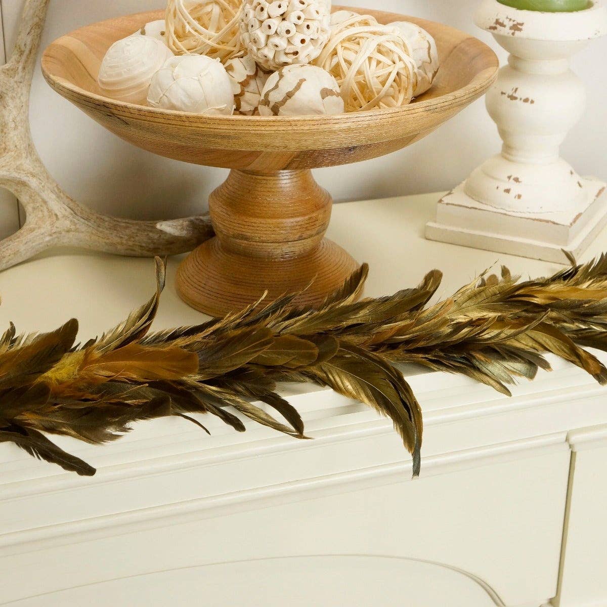 Zucker Feather Products - Wholesale Feathers - Metallic Gold Feather Garland - 50"0