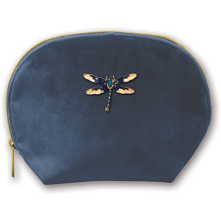 Punch Studio - Wholesale Coin Purse - Women's - Punch Studio Brooch Velvet Clamshell Bag -DRAGONFLY