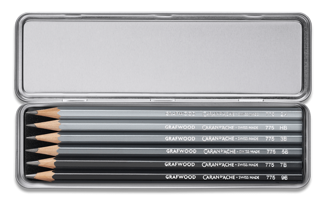Caran d'Ache - Wholesale Pencil - Box of 6 Graphite Pencils (6 Hardness Degrees) GRAPHITE LINE1