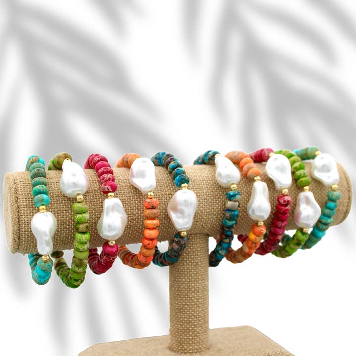 Traci's Beads - Wholesale Beaded Bracelet - Resort Bracelets - 5 Colors5