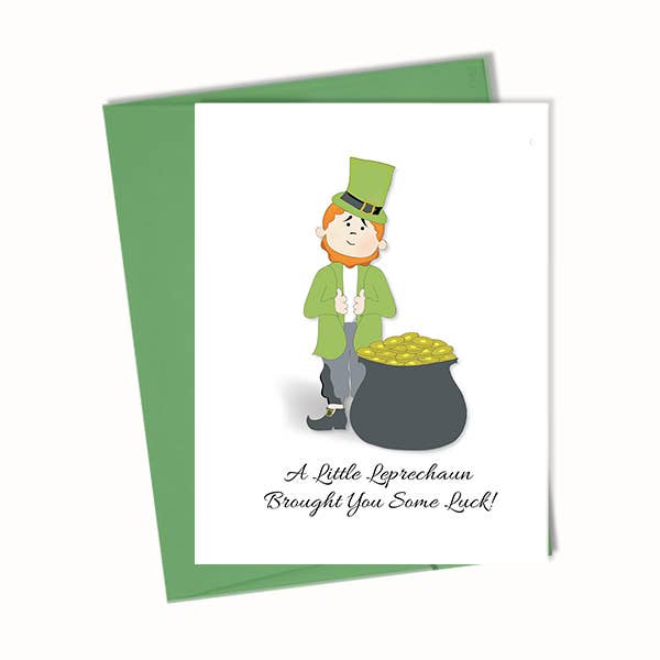 Dia de São Patrício, Cartão com Duende Fofo e Pote de Ouro por atacado de Blue Stationery