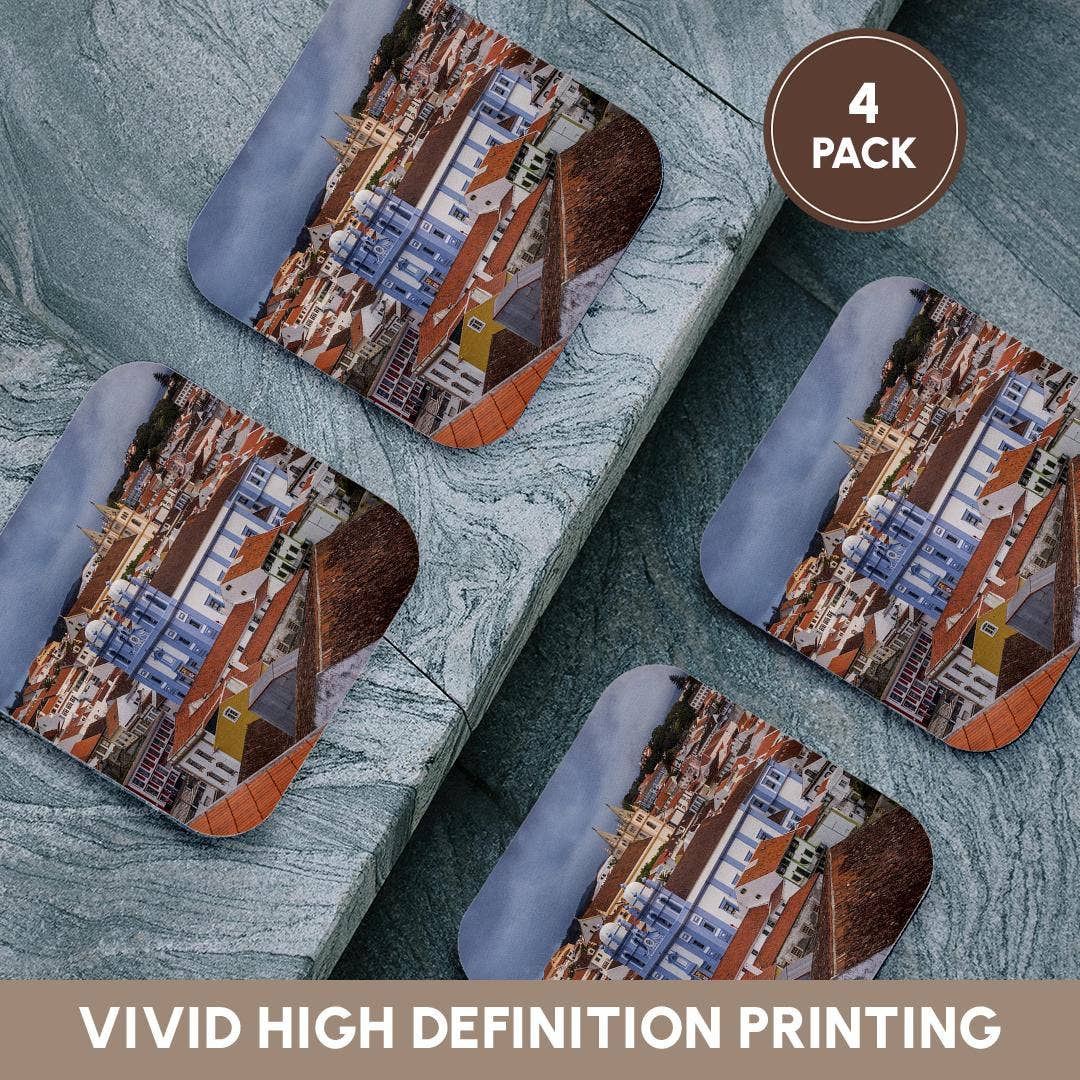 3dRose - Wholesale Coasters - 3dRose, Portugal, Azores, Terceira Island, Angra do Heroismo. Elevated view. , Coaster12