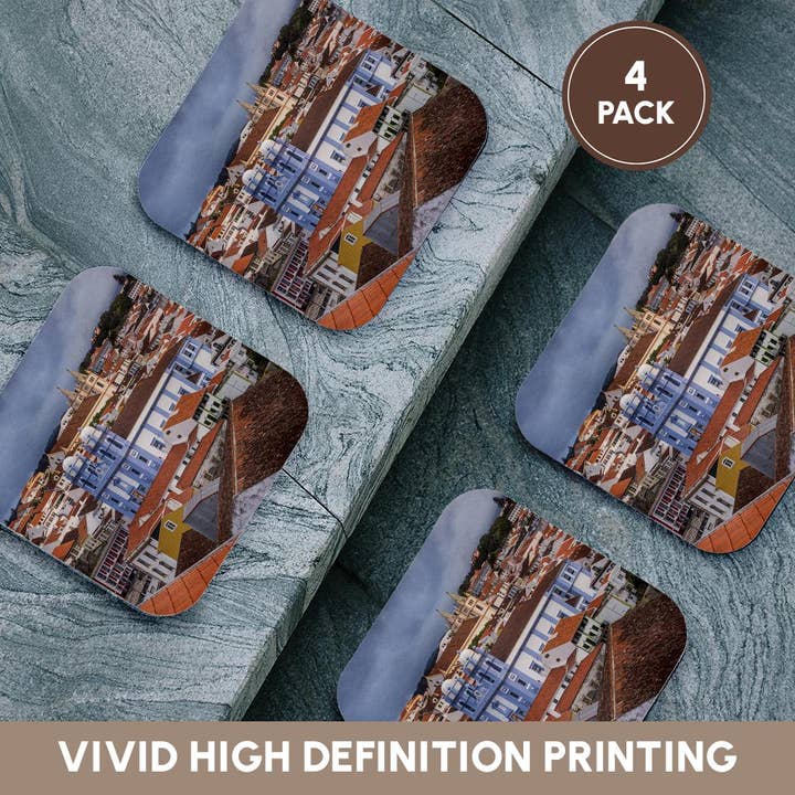 3dRose - Wholesale Coasters - 3dRose, Portugal, Azores, Terceira Island, Angra do Heroismo. Elevated view. , Coaster12