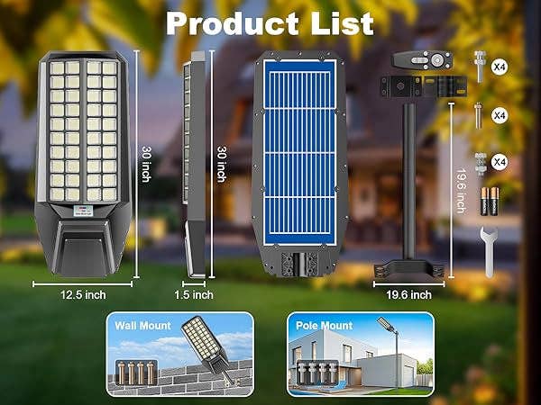 OutdoorSolarOutlet – wholesale Outdoor/lawn light – 6500W Solar Street Light 7000K 800000LM Auto On/Off Dusk to Dawn IP67 Waterproof Motion Sensor9