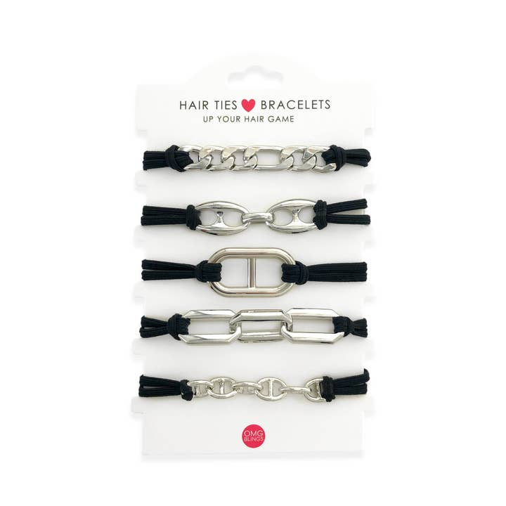 OMG Blings - Wholesale Hair Tie - AHT1 - 5pc Hair Tie - Bracelet Set5