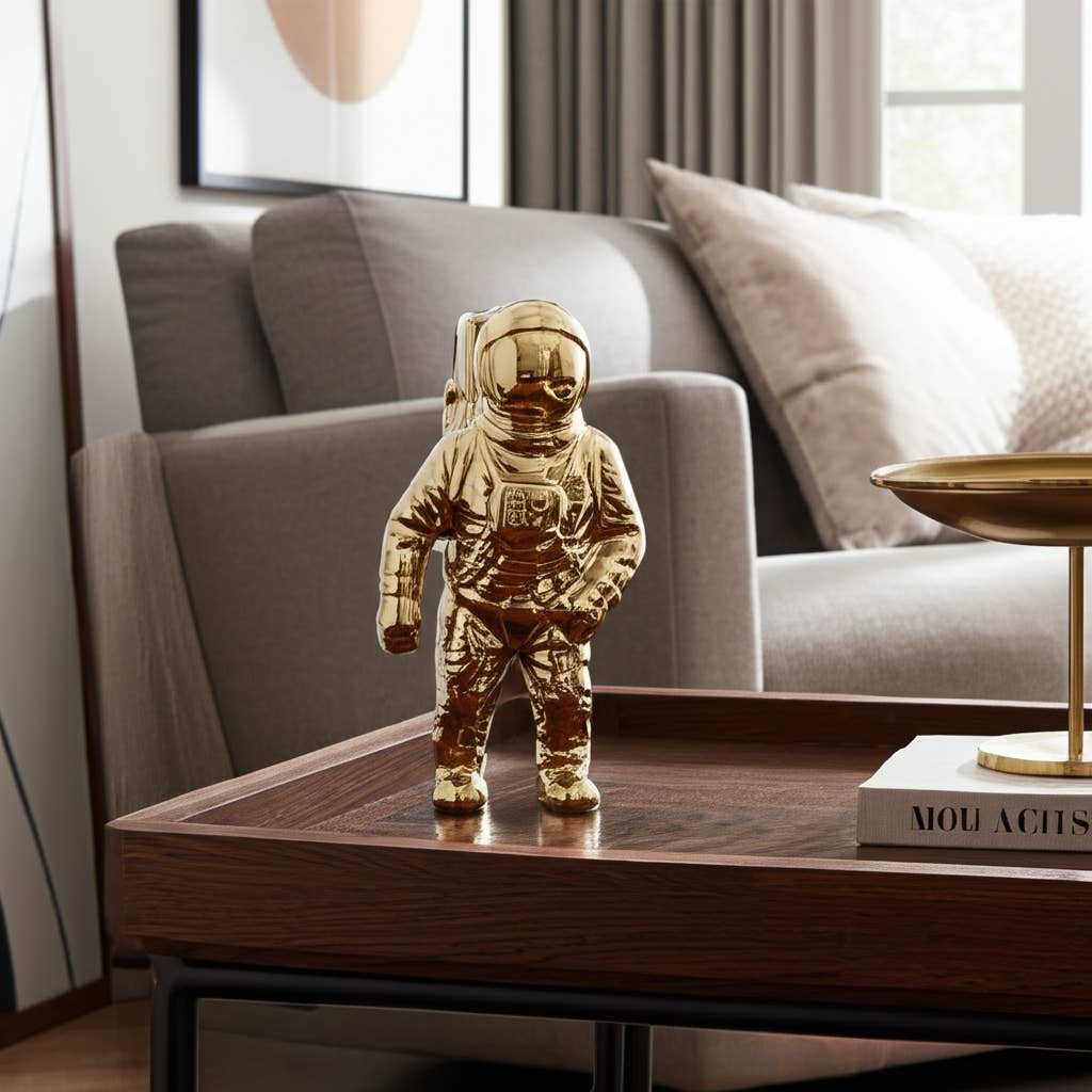 Sagebrook Home - Wholesale Decorative Figurine - Ceramic Abstract Astronaut Figurine - Gold, 11 in.12