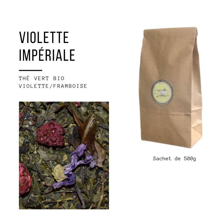 Tè verde biologico «Imperial Violet» viola/lampone 500g per la vendita all'ingrosso da parte di TEANAYIS