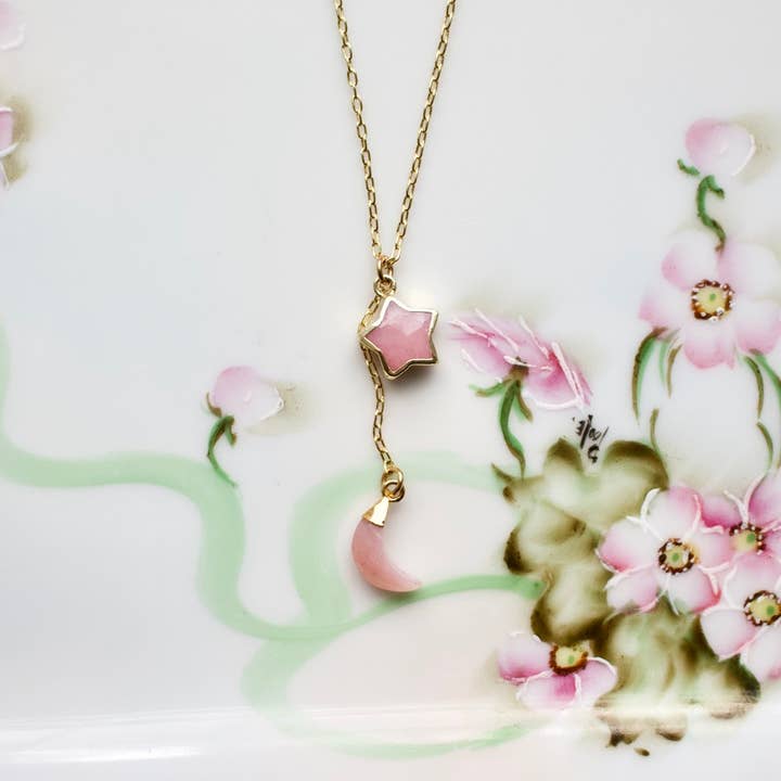 a.v. max - Wholesale Pendant/Charm Necklace - Mini Over The Moon Stone Necklace|Labradorite|Turq|Sunstone7