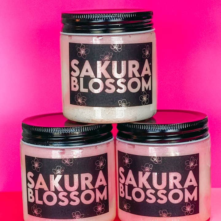 Sakura Blossom Scrub | Exfoliant japonais aux fleurs de cerisier pour la vente par Crafted Mayhem
