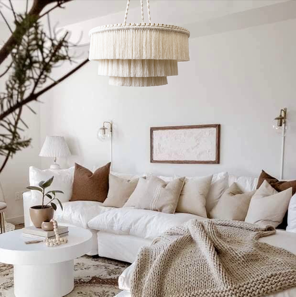 BOHO LIGHTS – wholesale Chandelier/hanging light – Cotton Fringe Chandelier2