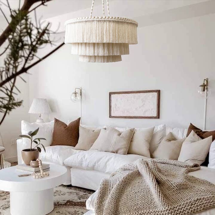 BOHO LIGHTS - Wholesale Chandelier/Hanging Light - Cotton Fringe Chandelier2