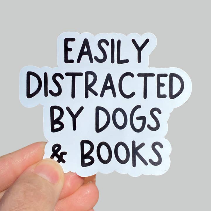 Adhesivo que se distrae fácilmente con perros y libros para venta al por mayor de Anthem Sticker Company