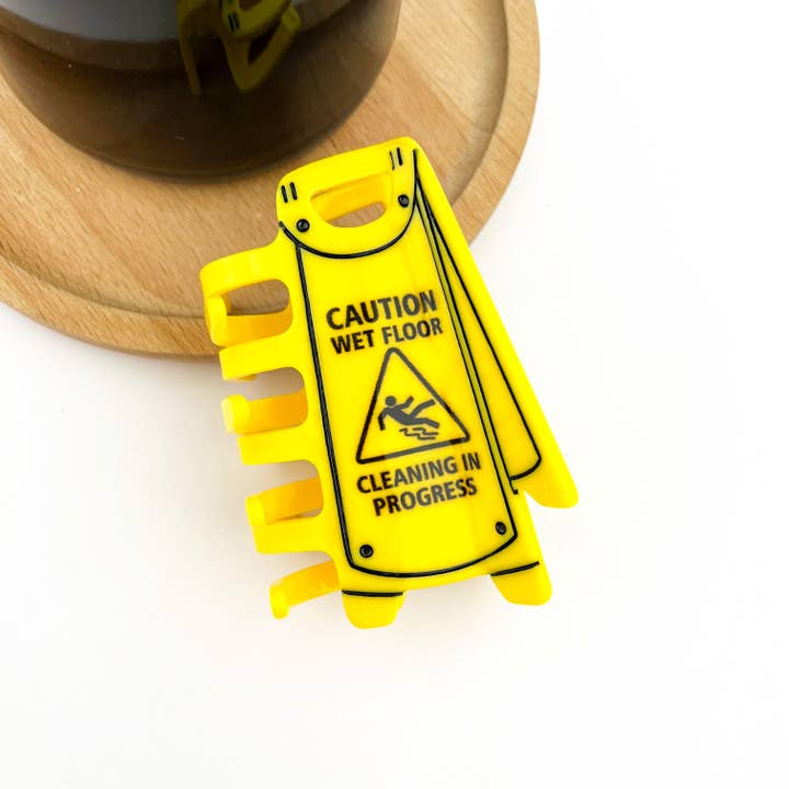 TheDivaSoap - Wholesale Hair Clip - Women's - Funny Trash Can Claw Clip, Floor Sign Hair Clip2