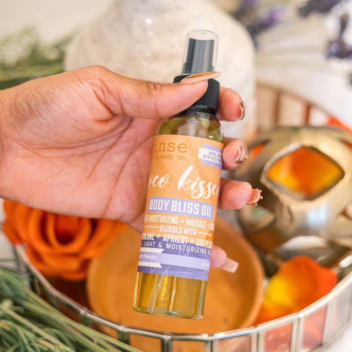 Body Bliss Körperöl | Coco Kissed | Seidenglatt für den Großhandel von Rinse Bath Body Inc
