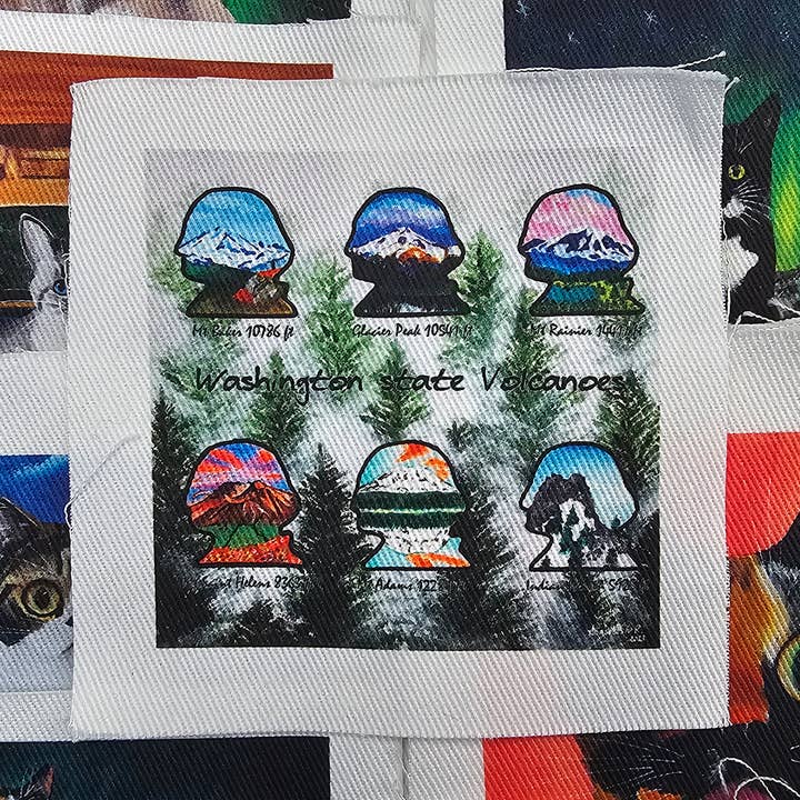 Emblemas de ganga para coser dos vulcões do estado de Washington por atacado de MeerCatArt