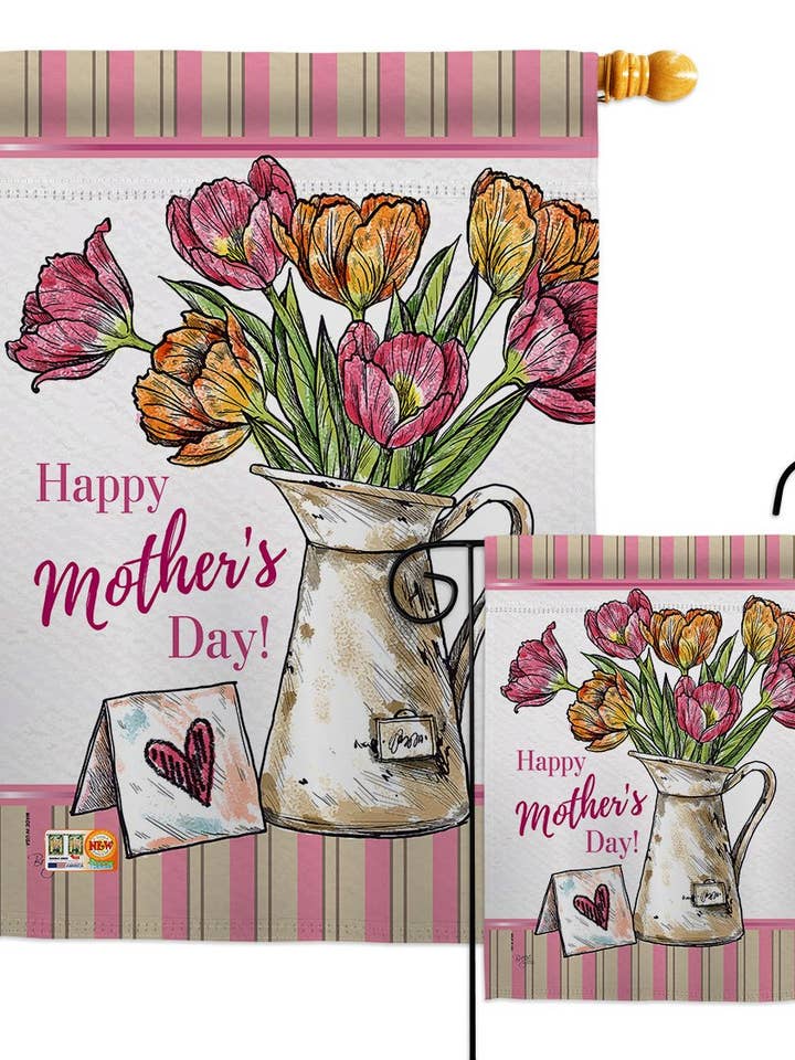 Mother Day Bouquet Family Floral Decor Flag for wholesale by Two Group Flag Co