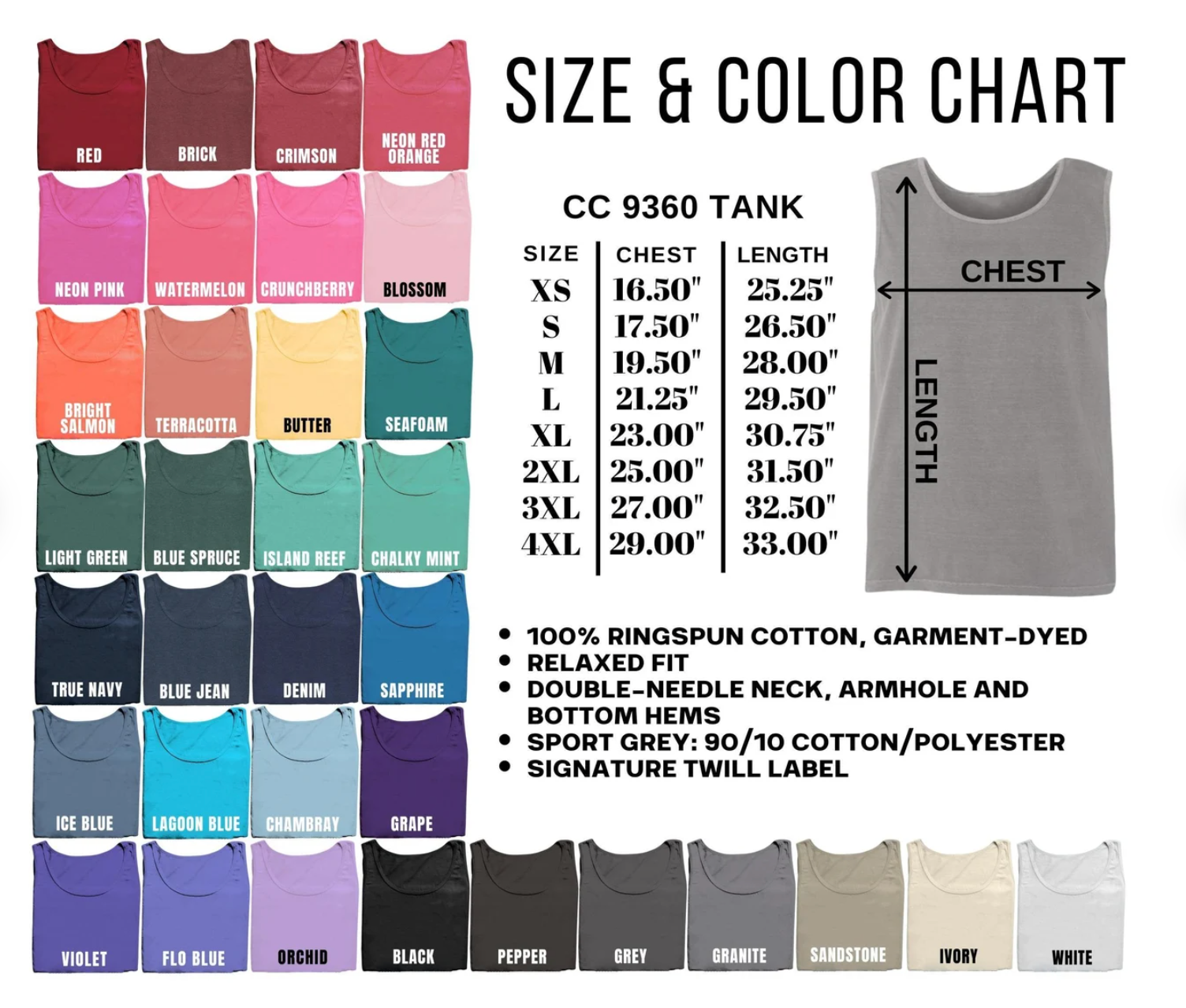 Forever11 - Wholesale Tank Top - Women's - Comfort Colors 9360 Garment-Dyed Heavyweight Soft Tank Top3