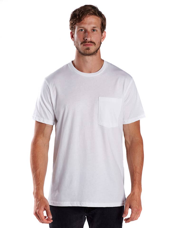 Men's Classic Pocket Tee Crew, 30 singles for wholesale by US Blanks