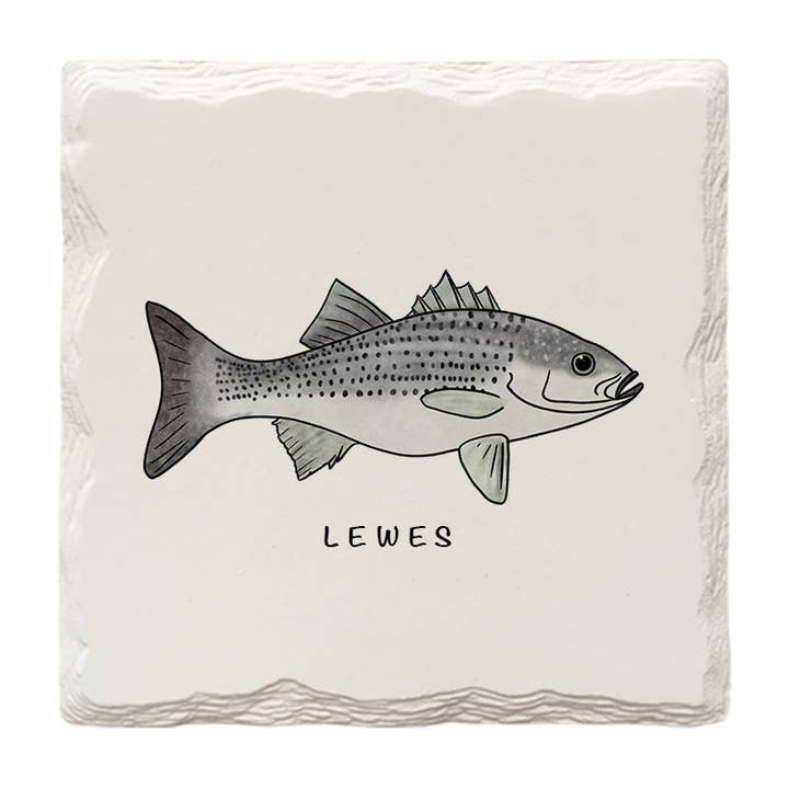 Customizable Striped Bass | Hand-Drawn | Drink Coaster for wholesale by The Doodle Brand