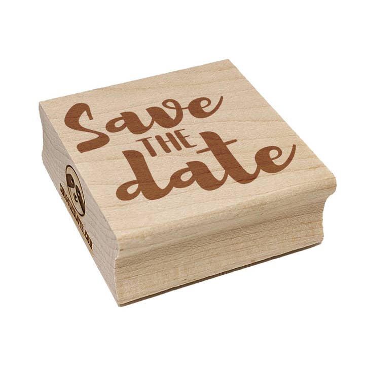 Sniggle Sloth - Wholesale Rubber/Decorative Stamp - Save the Date Wedding Invitation Square Rubber Stamp for Stamping Crafting3