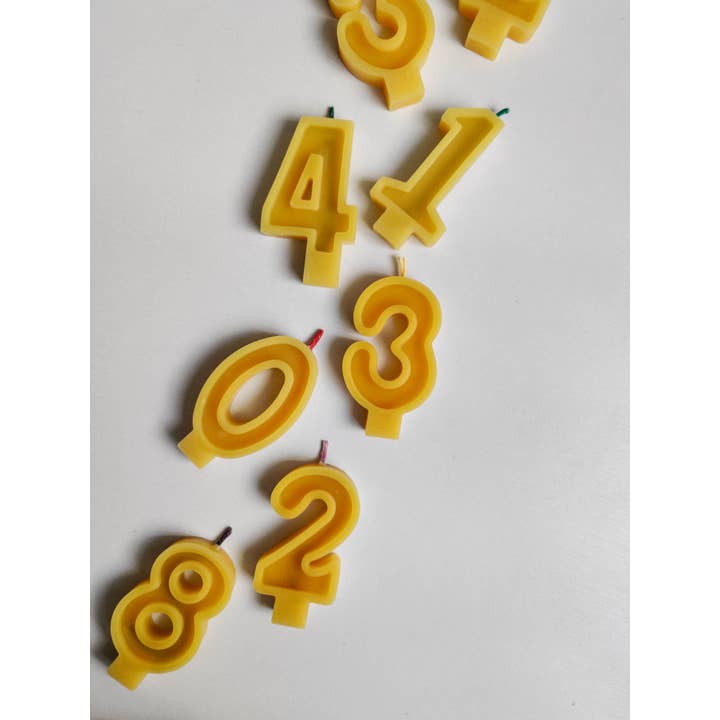 korys - Wholesale Cake Candle - Beeswax Number Candles | Set of 10 Pieces 0-9