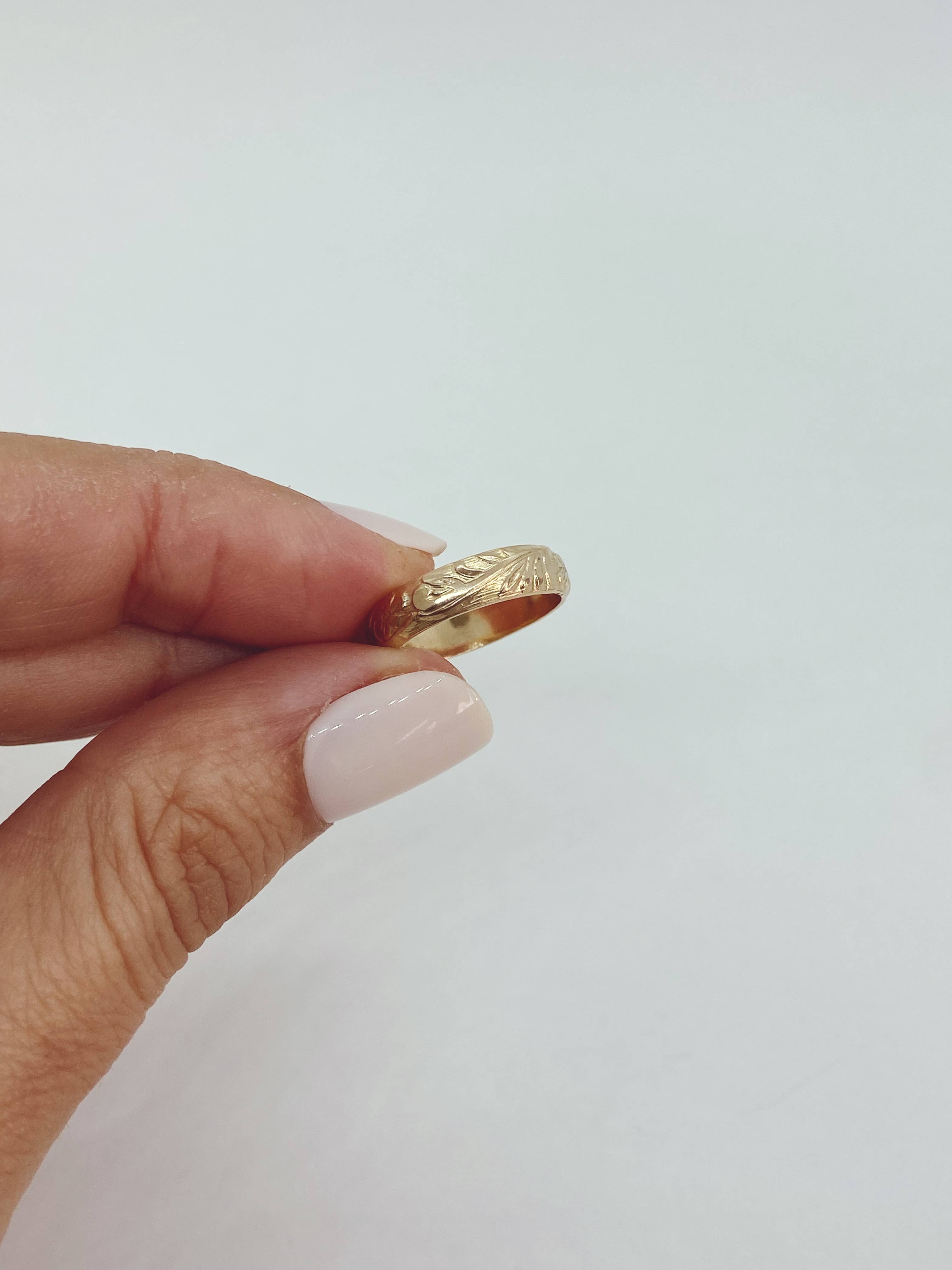 AVA Handmade Jewelry – Anel de banda por atacado – Banda grossa floral vintage; banda grossa floral, banda floral6