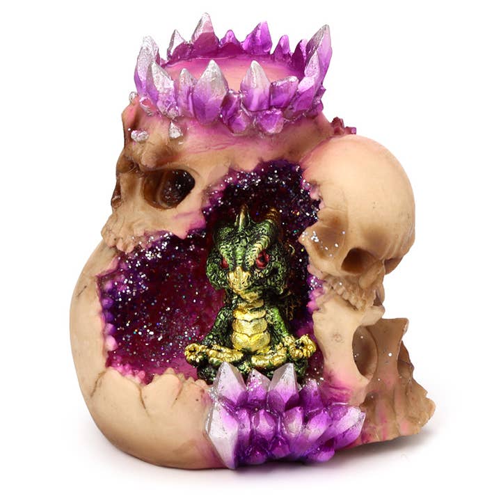 Puckator Ltd - Wholesale Candle Holder - Elements Baby Dragon Crystal Skull Cave Tea Light Holder