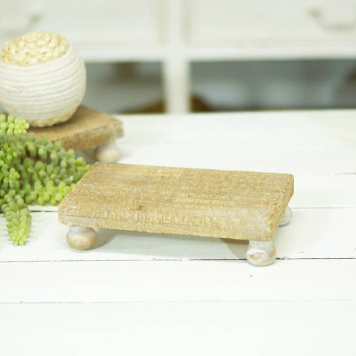 Wood 8 Inch White Aged Riser for wholesale by VIP Home & Garden