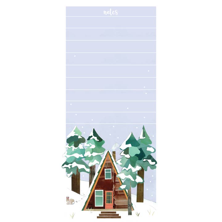 "Winter A-Frame Notepad" Cozy Cabin Vibes for Everyday Lists for wholesale by Lilybart LLC