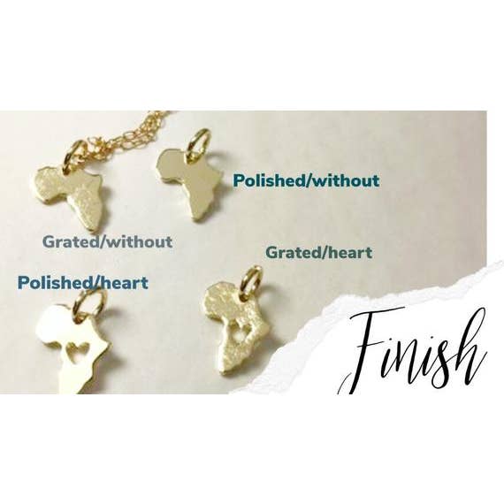 AfricanDreamland - Wholesale Pendant/Charm Necklace - Gold Africa Map Necklace