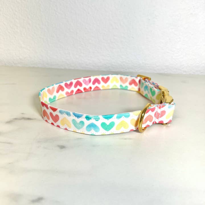 Peached Pups - Wholesale Pet collar – Dog - Rainbow Hearts Fi Compatible Collar1