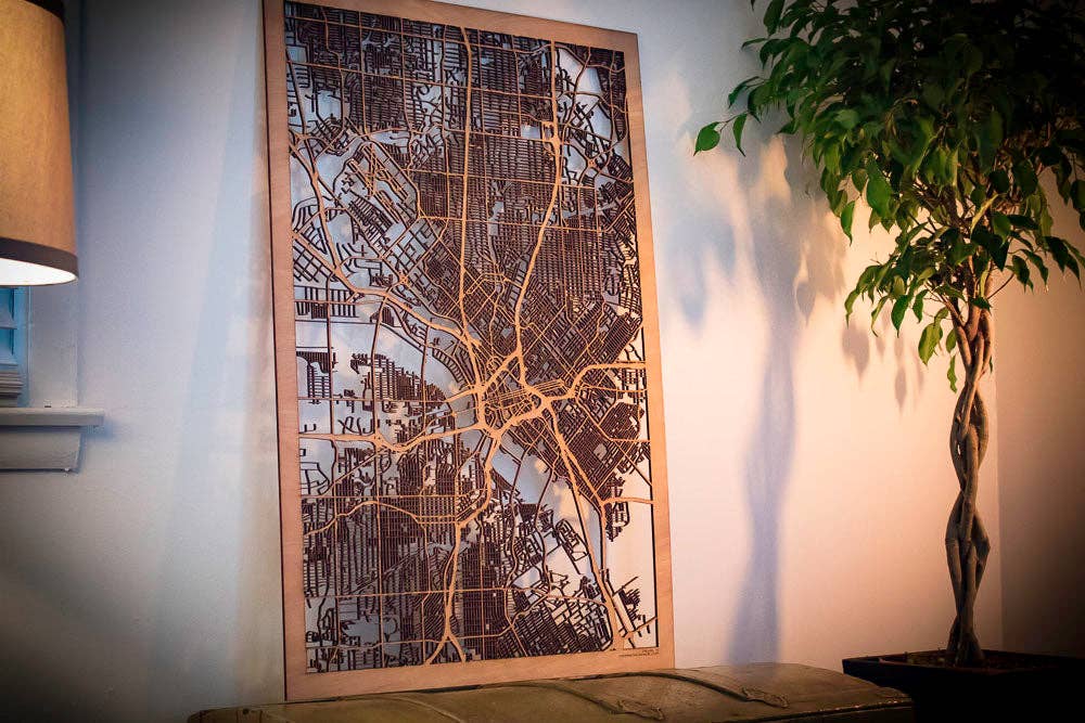 One Man One Garage - Wholesale Wall Accent - City Maps, Large 24x36" Perfect Housewarming Gift! Wooden Street Cutouts9